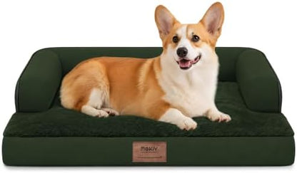 MEKIY Orthopedic Waterproof Dog Bed Pet Couch with Bolster for Medium Dogs
