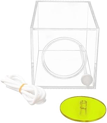 Aquarium Choice Acryli Made Liquid Storage Bucket Doing Pump Reservoir Container (4.25 * 4.25 * 6.5 Inch;1500ml/1.5L（Yellow）)