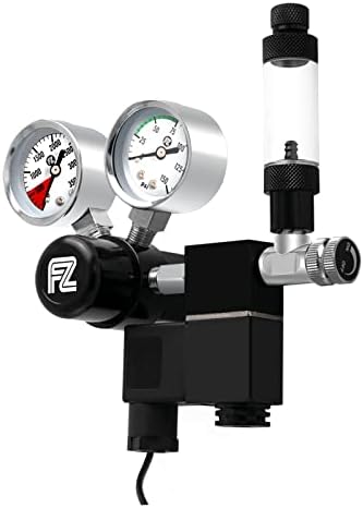 FZONE Aquarium Co2 Regulator DC Solenoid with Big Dual Gauge Display & FZONE Aquarium CO2 Neo Diffuser Large Size