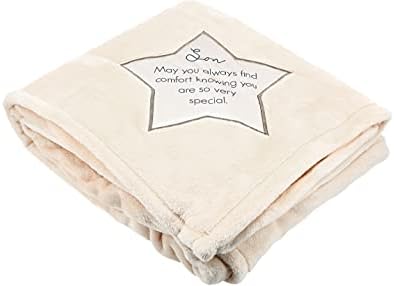 Pavilion - Son - 50 x 60 Inch Soft Royal Plush Tan Throw Blanket