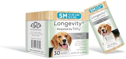 Yummy Combs Longevity15 – C15:0 – Fatty Acid Health Supplement for Dogs – Healthy Pet Supplies – for Small Dogs, 1 Pack