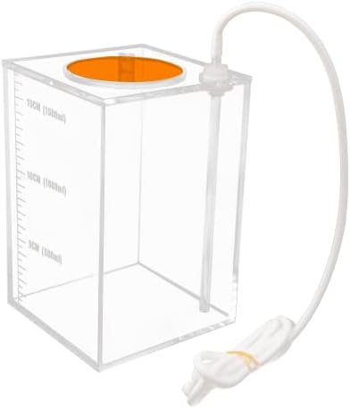 Aquarium Choice Acryli Made Liquid Storage Bucket Dosing Pump Reservoir Container (4.25 * 4.25 * 6.5 Inch;1500ml/1.5L（Orange Version)