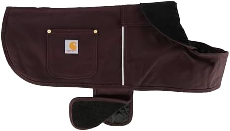Carhartt Firm Duck Dog Chore Coat, Insulated Weather Resistant Jacket for Cold and Windy Conditions, Deep Wine, Small