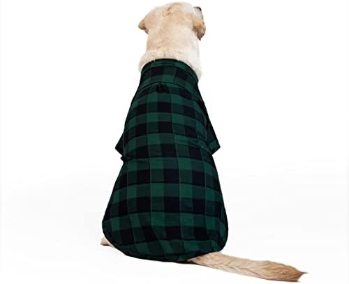 Dog Shirt Plaid Puppy Clothes for Small Medium Large Dogs Cats Boy Girl Kitten Soft Pet T-Shirt Breathable Tee Outfit Adorable Grid Apparel Thanksgiving [Green#1; 4XL]