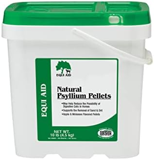 Farnam Equi Aid Natural Horse Psyllium Pellets, Supports Removal of Sand & Dirt From Ventral Colon, Horse Digestion Support, Fiber Supplement, Apple/Molasses, 10 pounds