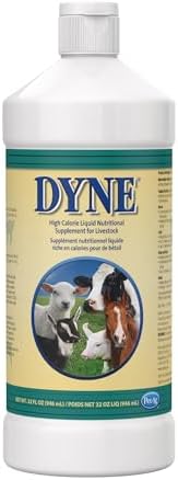PetAg Dyne High Calorie Liquid Nutritional Supplement for Livestock - 32 oz - Includes Added Vitamins - Excellent for Underweight, Stressed, or Recovering Animals