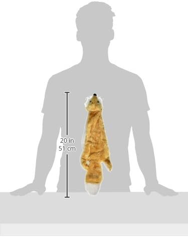 Best Pet Supplies 2-in-1 Stuffless Squeaky Dog Toy - Fox, Medium
