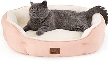 Bedsure Small Dog Bed Washable,Round Cat Beds for Indoor Cats,25in