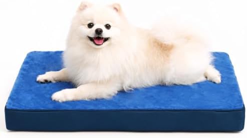 NUPIDA Waterproof Medium Dog Bed for Crate with Washable Cover, 29x18, Navy