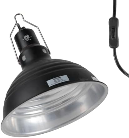 LUCKY HERP Reptile Light Fixture 8.1inch- Lightweight Aluminum Reflector Dome Reptile Light Fixture, Reptile Heat Lamp Fixture for UVB Light Bulb Basking Bulb Heat Bulb