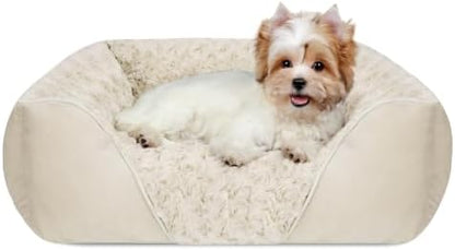 INVENHO Small Dog Bed Rectangle Washable Orthopedic Soft Calming Sleeping Durable Pet Cuddler with Anti-Slip Bottom