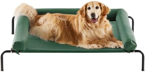 RRPETHOME Elevated Cooling Dog Cot Bed, Large Raised Outdoor Dog Bed