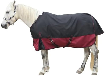 LEAFOREST 1200D Horse Blanket Waterproof Breathable Turnout (no Filling) Standard Neck Horse Sheet Black Red 81IN
