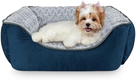 JOEJOY Rectangle Dog Bed for Large Medium Small Dogs - Washable Orthopedic Sofa Bed, Soft Breathable Puppy & Pet Cuddler, Durable Calming Dog Bed with Anti-Slip Bottom, Multiple Sizes, Navy Blue