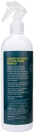 ALZOO Pet Stain & Odor Remover Spray for Dog & Cat Urine, Carpet, Furniture & Floors | Active Enzyme & Probiotic Formula | Citrus Vanilla Scent | Made in USA | 16 oz