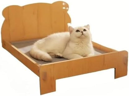 Wooden Pet Bed All Season Detachable Solid Wood Litter Suitable for Cats and Dogs Sturdy(3,Small)