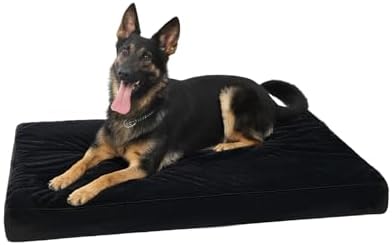 KSIIA Orthopedic Dog Bed for Large Dogs with Waterproof Lining, Black,41x27