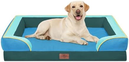 Comfort Expression Orthopedic Dog Bed for Extra Large Dogs with Bolster