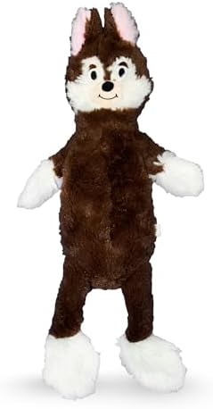 FGA MARKETPLACE Fox Flat NO Stuffing NO Squeak Plush Dog Toy, Funny Style Will Entertain Your Pet for Hours, Recommended for Small and Medium Dog 21 INCH Long