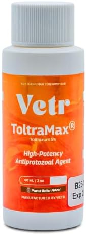 Toltrazuril 5.0% for Horses, Dogs, Cats, 60mL/2 Ounce, for Non-Food Chain Animals, Peanut Butter
