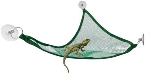 2 Pcs Bearded Dragon Lizard Hammock, Geckos Hammock, Breathable Mesh Reptile Hammock, Suitable for Iguanas, Anoles, Geckos, Snakes, Chameleon（Green）