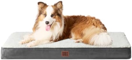 EHEYCIGA Orthopedic Dog Bed Large with Removable Washable Cover, 35IN Beige