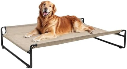 Veehoo Outdoor Elevated Dog Bed, Cooling Raised Dog Beds for Large Dogs