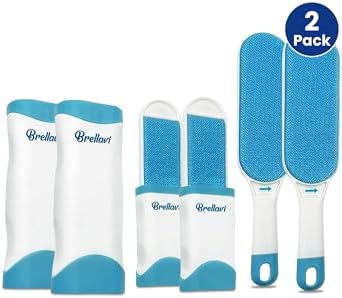 Lint Remover Brush 2 Pack - Reusable Lint Remover for Clothes, Furniture, Carpet, Couch, Car Seats - Household Fabric Shaver for Pet Hair, Dust, Fuzz (2 Pack Fresh Blue)