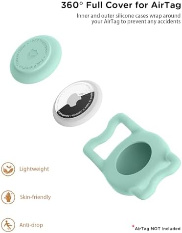 IP68 Waterproof Dog AirTag Holder for Dog Collar, Soft, Stretchy Silicone