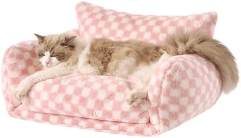 Hollypet Cat Bed Small Dog Orthopedic Couch Beds for Pets up to 20 lbs