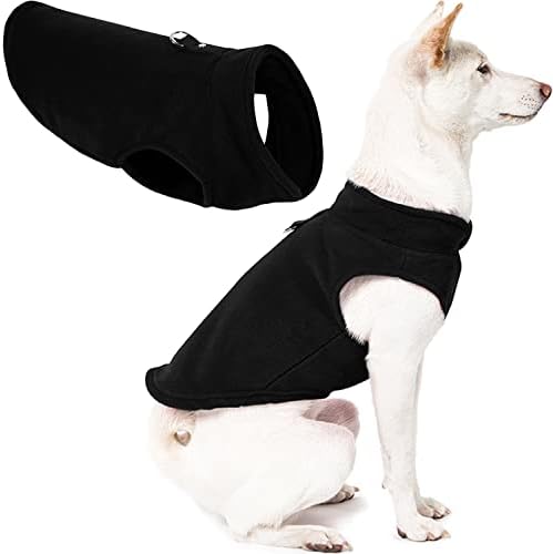 Gooby Fleece Vest Dog Sweater, Black, Small