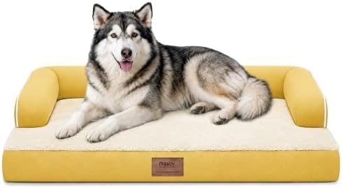 MEKIY XXL Orthopedic Waterproof Dog Bed with Bolster for Extra Large Dogs