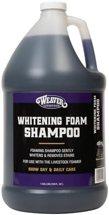 Weaver Livestock Whitening Shampoo for Horses, Pigs, Cattle, Gentle, and Effective Coconut-Based Hide, Hair, and Shampoo, Daily Use, Cattle Show Supplies, 1 Gallon