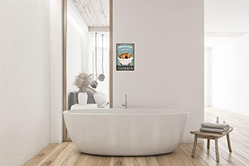 Funny Highland Cow Decor Vintage Bathroom and Bathtub Metal Tin Sign Decor Highland Cow Pet lovers Gift Farm Home Bar Bathroom Man Cave Retro Wall Art Poster Sign Accessories 8x12 In