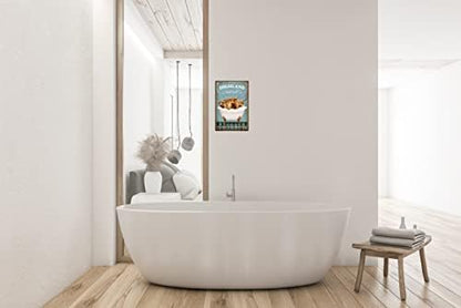 Funny Highland Cow Decor Vintage Bathroom and Bathtub Metal Tin Sign Decor Highland Cow Pet lovers Gift Farm Home Bar Bathroom Man Cave Retro Wall Art Poster Sign Accessories 8x12 In