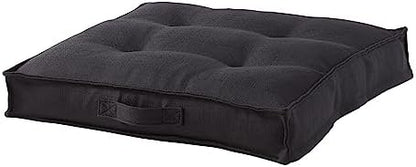 Happy Hounds Milo Square Tufted Pillow Dog Bed, Black, Medium (32" x 32")