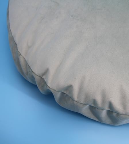 Round Dog Bed Cover Washable Sage Green Velvet 30 Inch