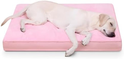 NUPIDA Waterproof Large Dog Bed for Crate with Washable Cover, 35x22, Pink