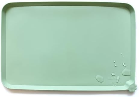 Hoki Found X-Large Silicone Pet Feeding Mats - Non Slip Dog Cat Bowl Mats - Waterproof for Carpet - Jade