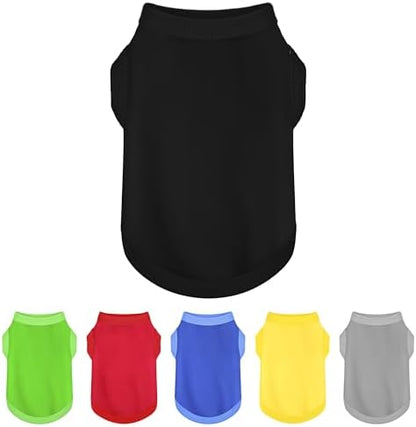 Upgrade Your Pup's Wardrobe: Sleek Solid-Colored Dog Shirt Tank Top, Perfect for Small to Medium Dogs, Offering Simple Style and Comfort Black S