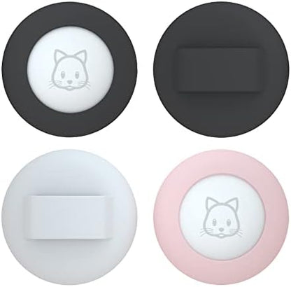 2022 AirTag Cat Collar Holder, Compatible with Apple AirTag GPS Tracker, 2Pack Waterproof Case Cover for Pet Collar Within 3/8 inch (Black & Black & Pink & White)