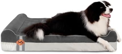 Laifug Orthopedic Dog Beds for Large Dogs,7" Memory Foam Dog Beds,Durable Water Proof Liner Removable and Washable, Nonskid Bottom, Grey 50"x36"x10"