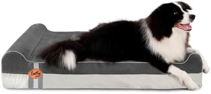 Laifug Orthopedic Dog Beds for Large Dogs,7" Memory Foam Dog Beds,Durable Water Proof Liner Removable and Washable, Nonskid Bottom, Grey 50"x36"x10"