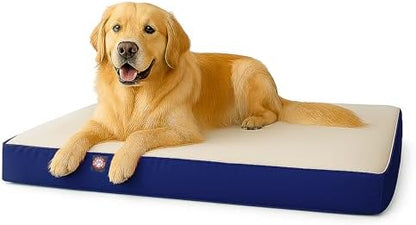 Majestic Pet 48x34x3 Inch Blue Orthopedic Memory Foam Rectangle Dog Bed – Large Size Crate Dog Bed for Dogs with Joint Pain, Arthritis – Durable Pet Mattress with Egg Crate Foam, Washable Cover