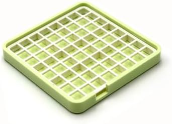 Hermit Crab Food Dish for Powdered Food, with Removable Anti-Carry Grid, No Mess Feeding Dish Prevents Food from Being Dragged Away (Light Green, 3.9" x 3.9")