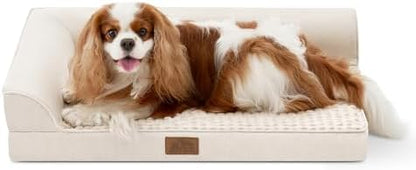COZY KISS Orthopedic Dog Bed for Medium Small Size Dogs, L Shaped 30x20 in