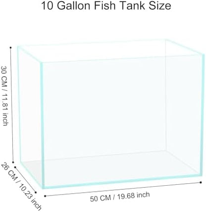 Vimvins 10 Gallon Glass Fish Tank, Easy to Maintain Small Aquarium for Betta/Goldfish/Snails/Shrimp and Aquatic Planting.