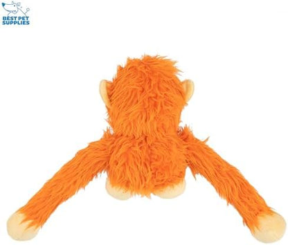 Best Pet Supplies Interactive Squeaky Dog Chew Toy, Ideal Dog Toys for Chewers, Small, Medium & Large Dogs, and Fetch Lovers - O-Hug-Atan (Orange), Large