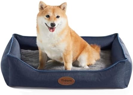 Tidore Orthopedic Dog Beds for Small Dogs, Durable Egg Crate Foam Sofa Dog Bed with Washable Removable Cover, Waterproof Lining, Pet Bed for Medium Dogs, Navy