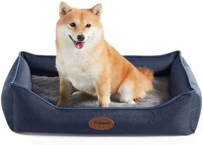 Tidore Orthopedic Dog Beds for Small Dogs, Durable Egg Crate Foam Sofa Dog Bed with Washable Removable Cover, Waterproof Lining, Pet Bed for Medium Dogs, Navy